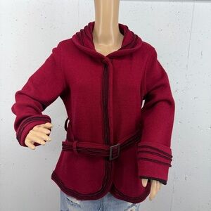 Icelandic Design Women’s Size Large Dark Red Boiled Wool Blazer Jacket